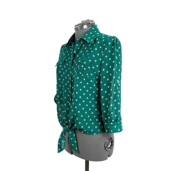 MINE - Sheer Blouse, Self Tie Front & Back Detail - Picture 3 of 8